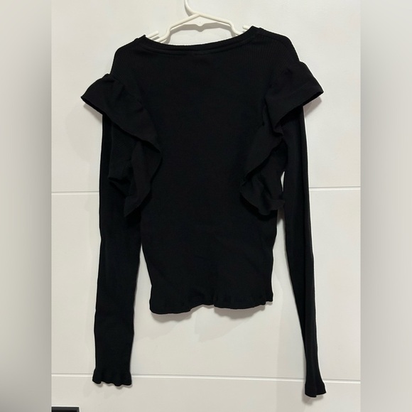 Zara: Girls Ruffle Long Sleeve Top- Size 13-14 - Picture 3 of 6